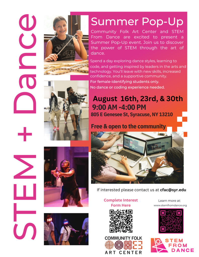 STEM From dance Syracuse Summer Pop Up Free STEM program 