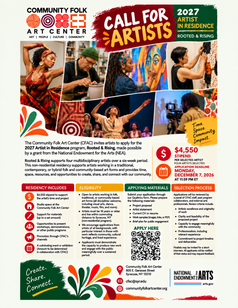 image of 6 artists doing different art forms such as photography, dancing, music, pottery, fiber arts, acting, and more.